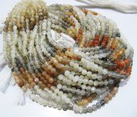 Natural Genuine Multi Moonstone Round Plain  Beads