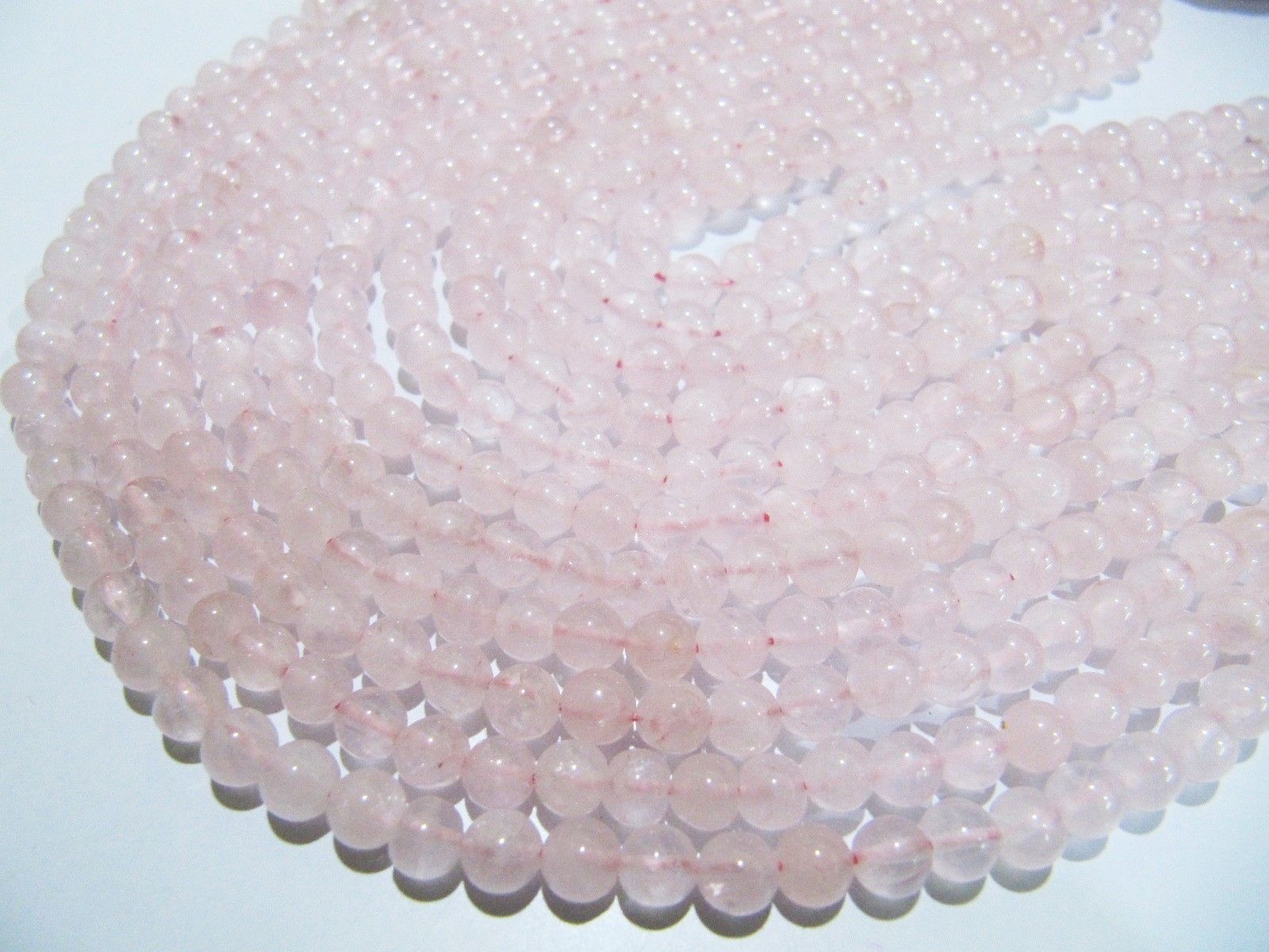 Natural Genuine Rose Quartz Round Plain Smooth Beads