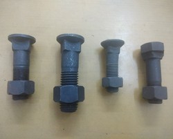 Plough Bolt Tooth Bolt - Steel, Metric Thread, Round Head | Durable, Corrosion Resistant, Secure Fastening, Nut Included