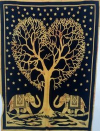 Heart Elephant Tree Small Poster Tapestry Wall Hanging Throw Cotton