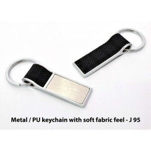 Black And Silver Pu Keychains