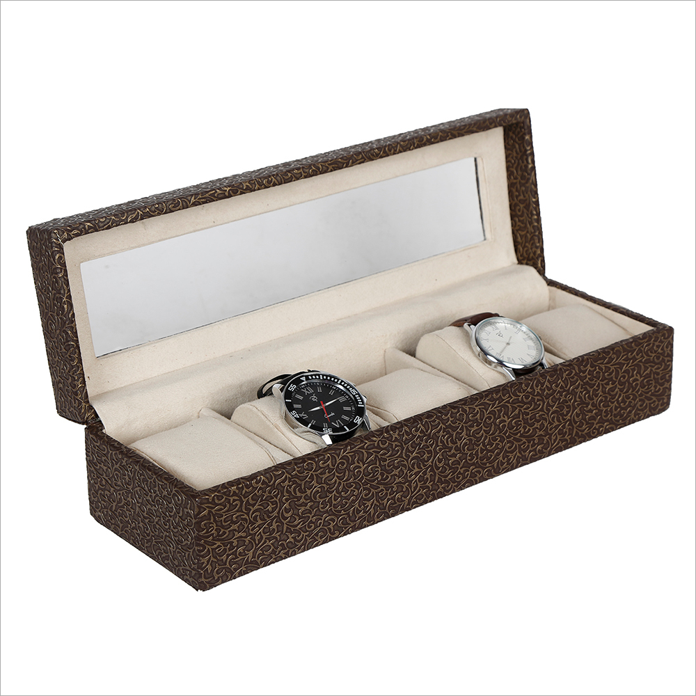 Hard Craft Golden-Brown Watch Box for 5 Watches