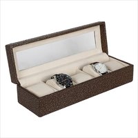 Hard Craft Golden-Brown Watch Box for 5 Watches