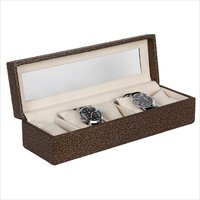Hard Craft Golden-Brown Watch Box for 5 Watches