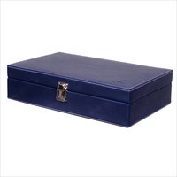 Hard Craft Watch Box Case PU Leather for 10 Watch Slots - Blue