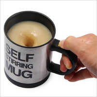 Self Stirring Mug - 400ml Stainless Steel, Silver Color | Automatic Mixing, Ideal For Home And Office Use