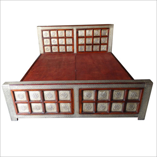 Brass Fitted Wooden Bed