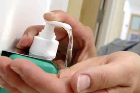 White Hand Sanitizes Liquid