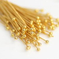 24k Gold Plated Head Pin Finding - Jewelry Finding