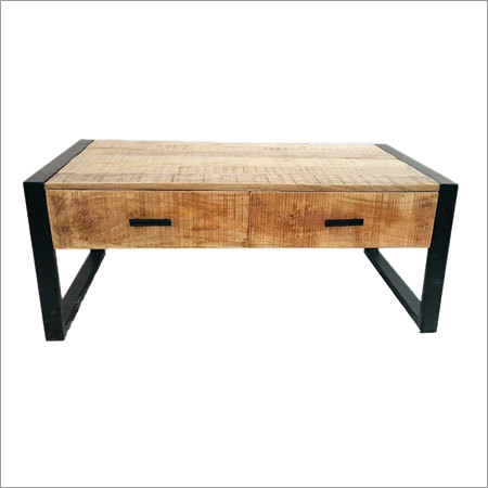Natural Finish Coffee Table With Drawer