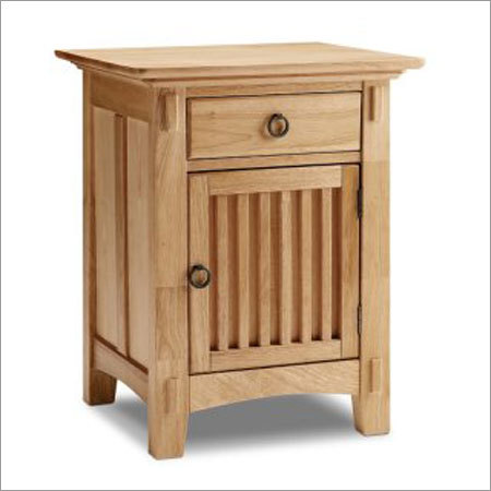 1 Drawer And 1 Door Natural Bed Side
