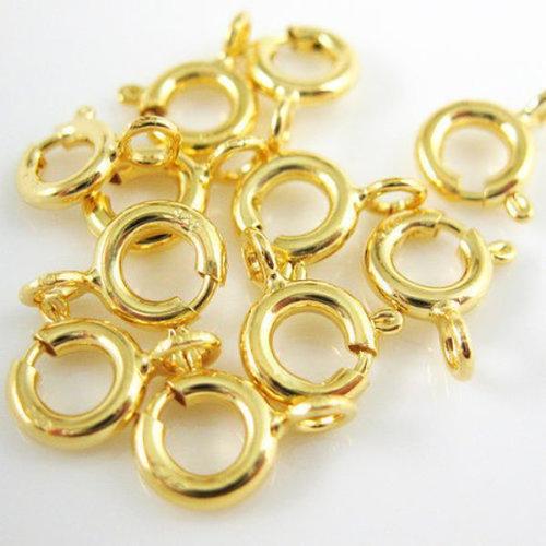 24k Gold Plated Spring Ring Clasps - Jewelry Finding Bead