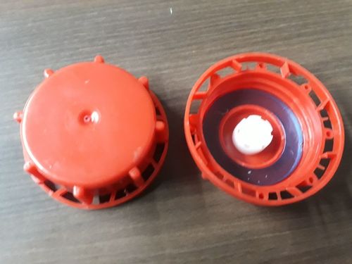 Red Drum Caps Plug - HDPE Plastic, Injection Molded, Bright Red Color, Leak-Proof Design with Precise Internal Threading for Optimal Fit