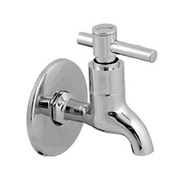 Bib Faucet - Brass, 14 x 10.4 x 11.2 cm | Rectangular Design, Durable Metal Construction