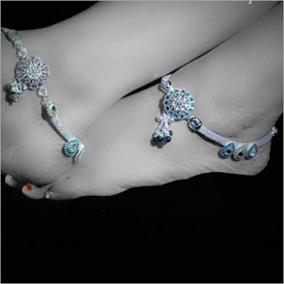 Silver Beaded Anklet