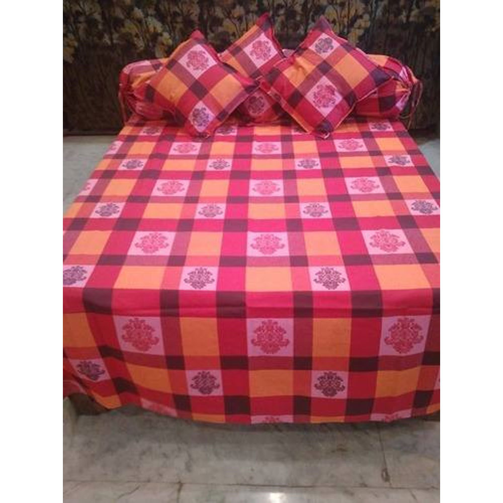 Red And Yellow Single Bed Sheet