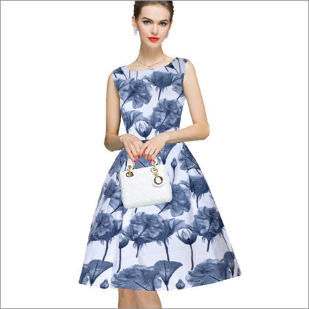 Flowered Western Dress - Age Group: 15To45