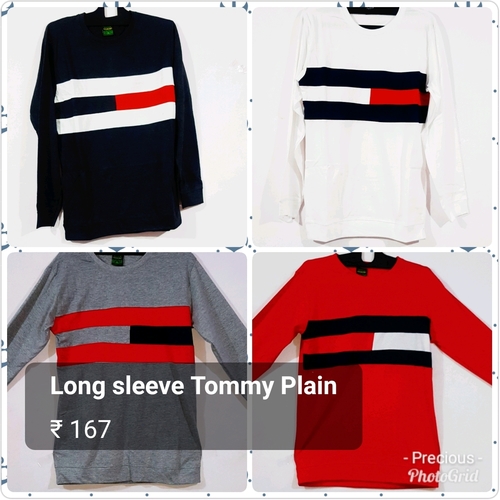 Long Sleeve T Shirt - Cotton, Long Sleeves, O-Neck | Available in Blue, White, Black, Grey, Yellow, Red, Sky Blue, Green, Plain Pattern