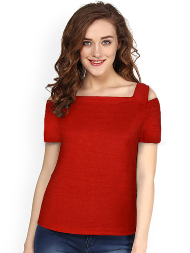 Plain Red Western Top
