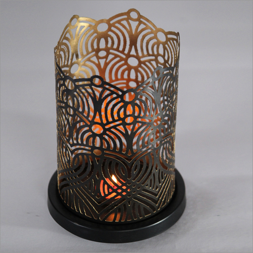 T-Light - Metal 75mm x 100mm, Gold Lacquered | Elegant Design, Decorative Accent, Ambient Lighting