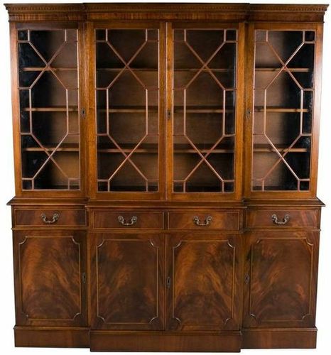 Wooden Showcase - Elegant Wood Finish, Spacious Design , Glass Doors & Adjustable Shelves
