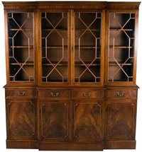 Wooden Showcase - Elegant Wood Finish, Spacious Design , Glass Doors & Adjustable Shelves