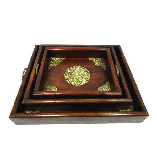 Wooden Decorative Handicraft Tray Sets