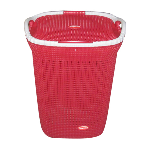 Red Plastic Dustbin