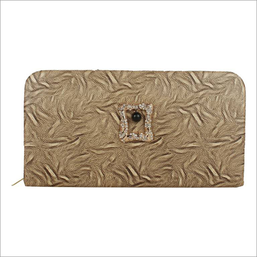 Ladies Clutch - PU Leather, 20x10 cm, Beige | Zipper Closure, Multiple Compartments, Stylish Design