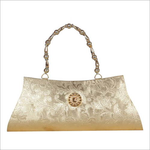 Ladies Clutch - Faux Leather, 10x5x2 Inches, Gold | Clasp Closure, Chain Handle, Elegant Stylish Accessory