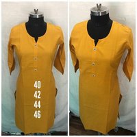 Cotton Kurti - Size 40/42/44/46, Multy Color, Long Sleeve, Daily Wear, Washable