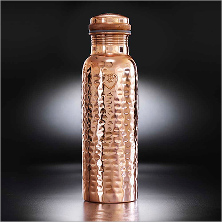 Metal Copper Water Bottle Hammered