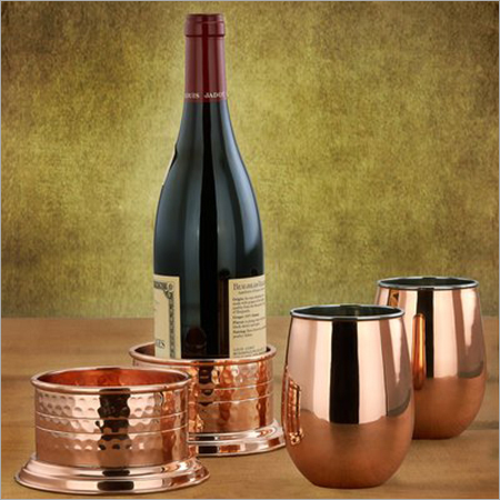 Metal Copper Stemless Wine Glasses