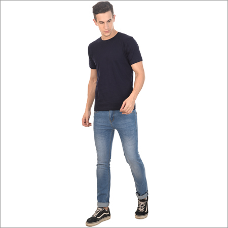 Mens Black Round Neck Plain T-Shirt - Cotton Fabric, Short Sleeves, O-Neck Style | Soft Touch, Shrink Resistant, Easy to Wash