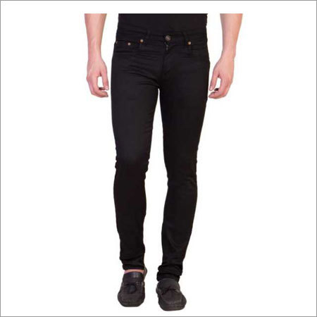 R4U Black Mens Slim Fit Denim Jeans