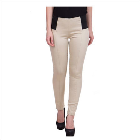 R4U Slim Fit Cream Jegging For Women
