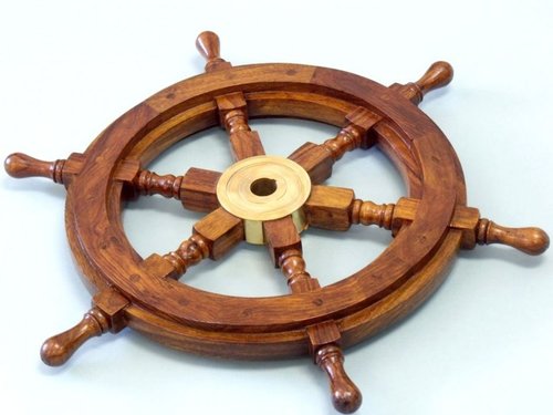 Deluxe Class Wood and Brass Decorative Ship Wheel 15