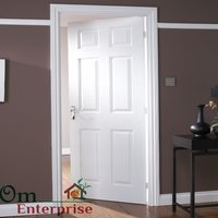 Moulded Panel Door - Wood, 35 Mm Thickness, 6 Panel Design | Termite Resistant, Sound Insulating, Decorative Finish