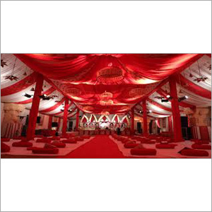 Deewan E Khaas Tent - Polyester, Variable Size, Red | Spacious Interior, Elegant Design, Fire Retardant, Easy Setup