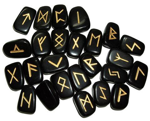 Black Obsidian Rune Set - Good Quality, Uneven Size, Black Onyx Mineral Gemstones, 200g Weight | Perfect for Chinese Game Sets