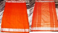 Soft Linen Saree - Handwoven Woven Fabric, All Color Variations | 1 Year Warranty