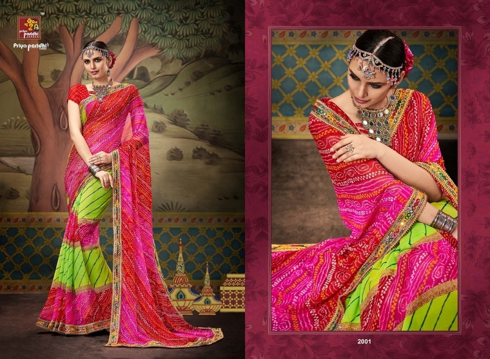 Traditional bandhej sarees online shopping