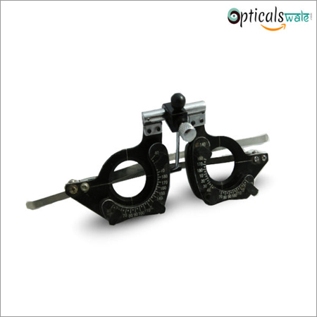 Trial Frame - Lightweight Plastic and Stainless Steel, Fixed Bridge, Adjustable Temple Length, Compact Design in Black, Blue, Silver