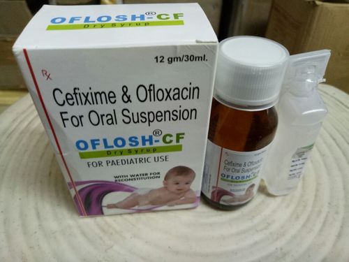 Cefixime 50 mg + Ofloxacin 50 mgDry Syrup (With Water)