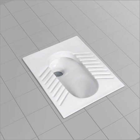 Ceramic Orissa Pan Toilet Seat - One Piece Design, White Color, Long-Lasting Durability