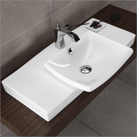 Modern Wash Basin - Ceramic Two Piece Design | Easy to Use, Elegant White Finish, Ideal for All Bathrooms