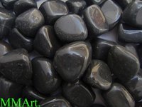 Dark Shiny Jet Black Tumbled High Polished Agate Garden Pebbles Stone