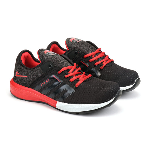 Pu Mens Black & Red Shoes