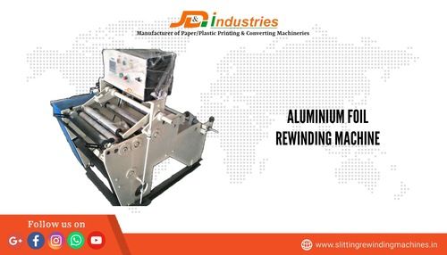 Silver & White Aluminum Foil Rewinding Machine