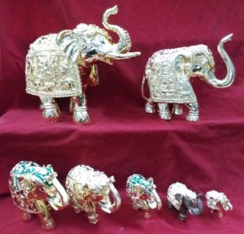 Resin Gold And Silver Plated Elephant